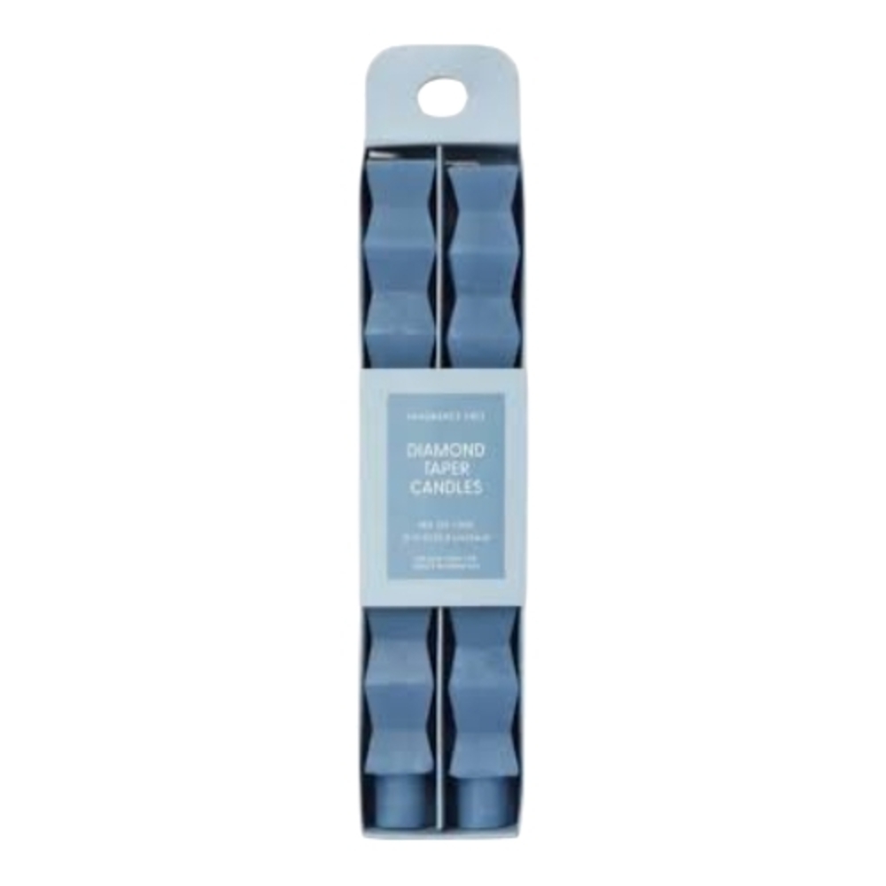 Set Of 2 Blue Diamond Taper Candles 10 Inches H‎ NIB